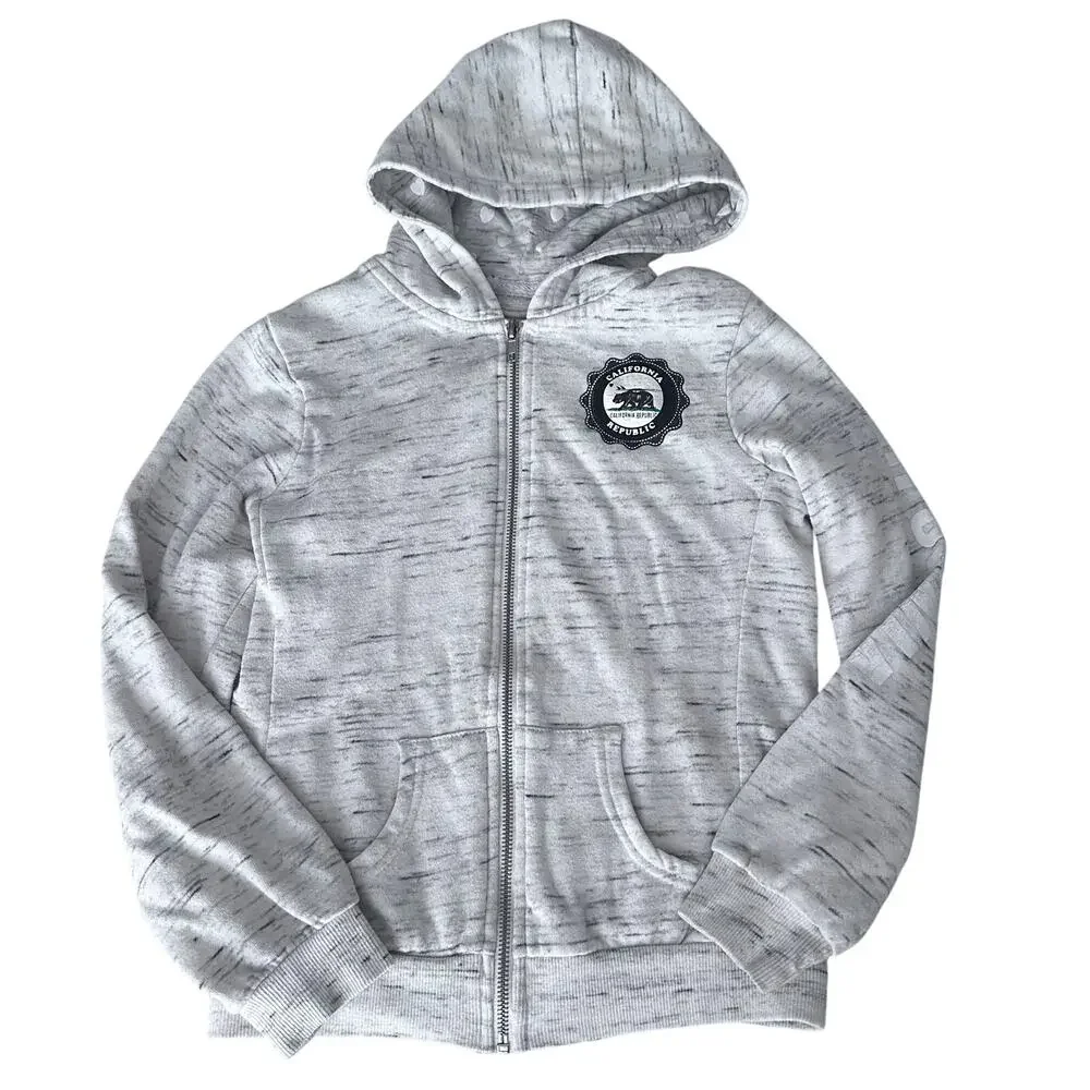 California Republic Full Zip Hoodie - Gray, Size M (10/12)